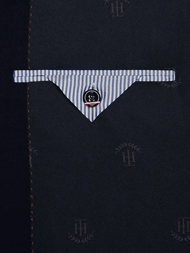 3-piece Suits|Suit Separates-Tommy Hilfiger Modern Fit Wool Blend Suit Jacket Black