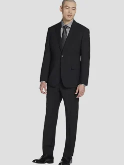 3-piece Suits|Suit Separates-Awearness Kenneth Cole Modern Fit Wool Blend Windowpane Suit Jacket Black Windowpane