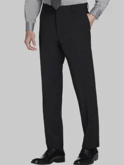 Dress Pants|3-piece Suits-Awearness Kenneth Cole Modern Fit Wool Blend Windowpane Suit Pants Black Windowpane