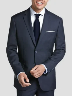 Suit Separates|3-piece Suits-Pronto Uomo Platinum Modern Fit Wool Suit Jacket Black