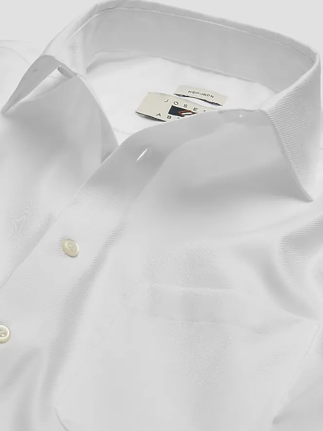 Dress Shirts|Solid Dress Shirts-Joseph Abboud Modern Fit Wrinkle-Resistant 100% Cotton Dress Shirt Black Solid
