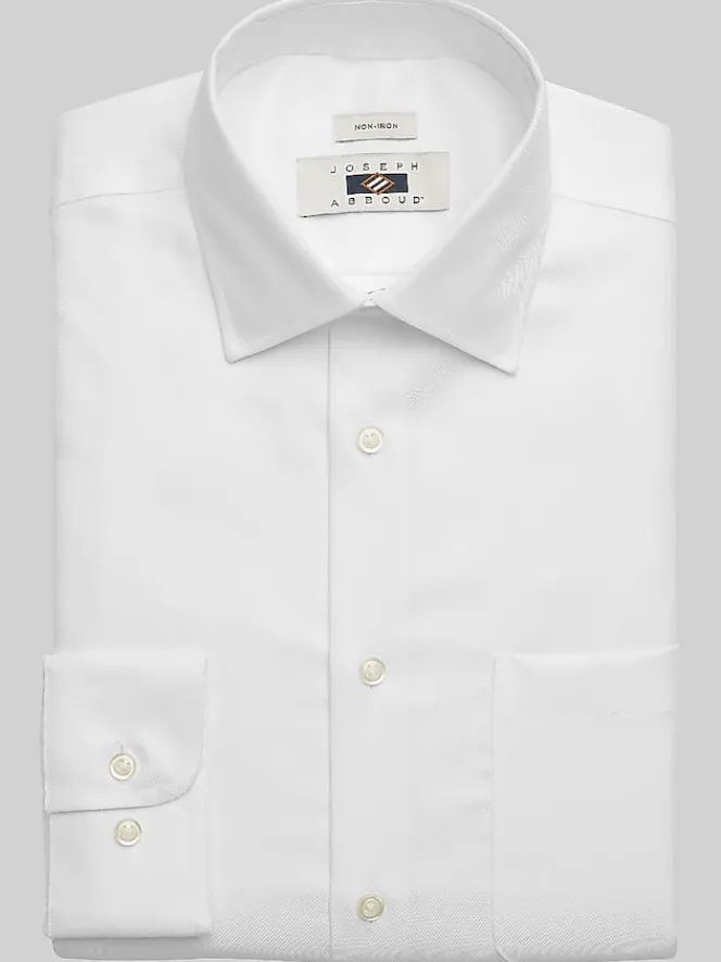 Dress Shirts|Solid Dress Shirts-Joseph Abboud Modern Fit Wrinkle-Resistant 100% Cotton Dress Shirt Black Solid