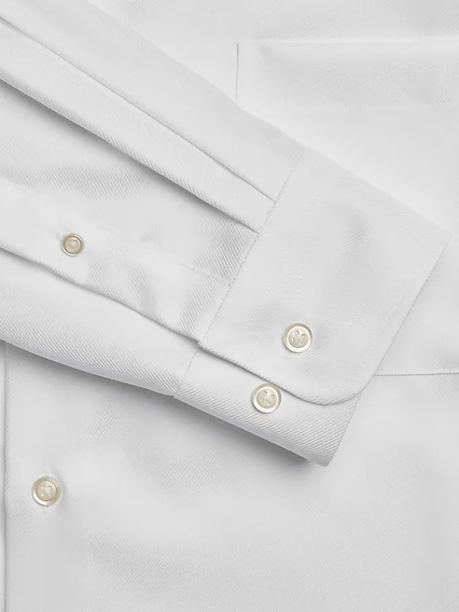 Dress Shirts|Solid Dress Shirts-Joseph Abboud Modern Fit Wrinkle-Resistant 100% Cotton Dress Shirt Black Solid