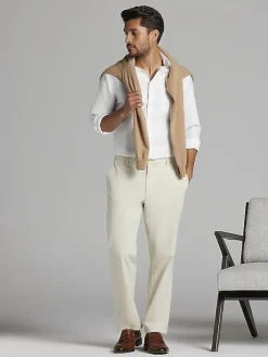 Dress Shirts|Solid Dress Shirts-Joseph Abboud Modern Fit Wrinkle-Resistant 100% Cotton Dress Shirt Black Solid