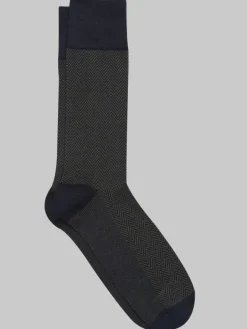 Socks-Pronto Uomo Modern Herringbone Socks, 1-Pair Blue