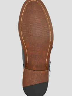 Dress & Formal Shoes-Vintage Foundry Morgan Leather Monk Strap Cap Toe Oxfords Black