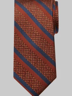 Ties-Joseph Abboud Narrow Diagonal Stripe Silk Tie Blue