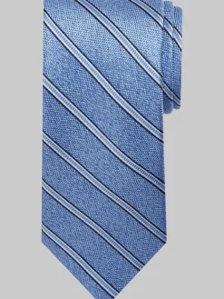 Ties-Pronto Uomo Narrow Diagonal-Stripe Silk Tie Blue