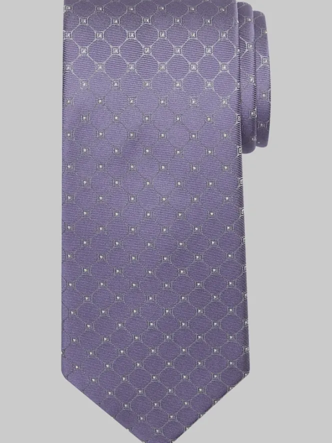 Ties-Pronto Uomo Narrow Diamond Grid Tie Charcoal