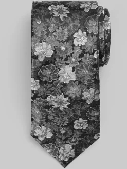 Ties-Joseph Abboud Narrow Floral Tie Black