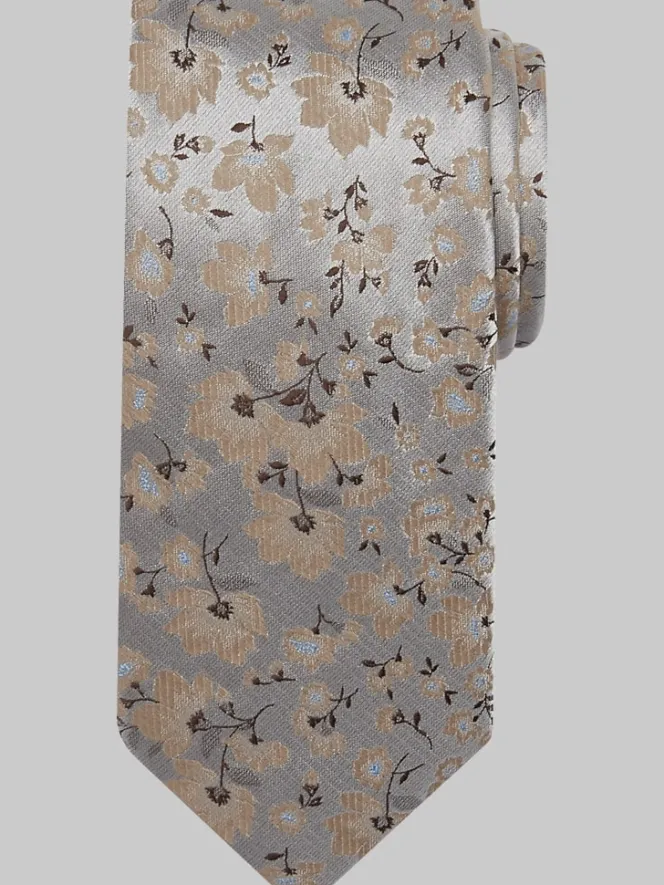 Ties-Pronto Uomo Narrow Floral Tie Green