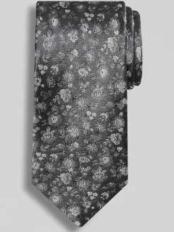 Ties-Joseph Abboud Narrow Floral Tie Black