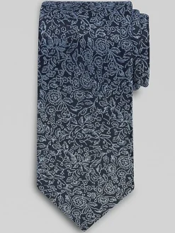 Ties-Joseph Abboud Narrow Ginkgo Leaves Tie Brown