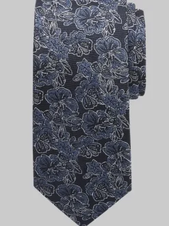 Ties-Awearness Kenneth Cole Narrow Hibiscus Tie Black