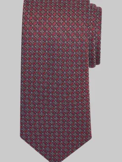 Ties-Joseph Abboud Narrow Linked Circles Tie Burgundy