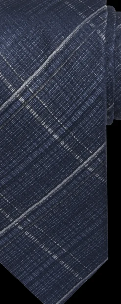 Ties-Egara Narrow Matrix Plaid Tie Black