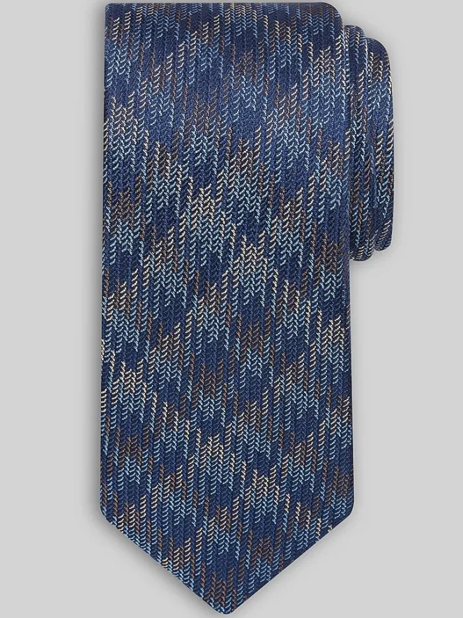 Ties-Joseph Abboud Narrow Multicolor Plaid Tie Burgundy