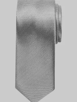 Formal Accessories|Ties-Egara Narrow Mysterioso Metallic Tie Platinum