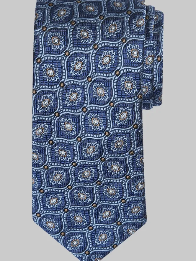 Ties-Joseph Abboud Narrow Onion Medallion Tie Burgundy