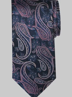 Ties-Pronto Uomo Narrow Paisley Silk Tie Burg Paisley
