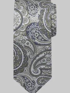 Ties-Pronto Uomo Narrow Paisley Tie Green