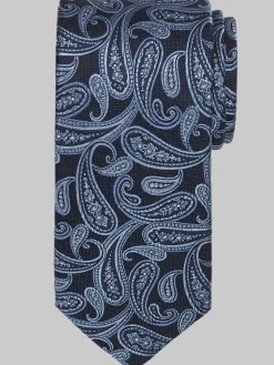 Ties-Pronto Uomo Narrow Paisley Tie Blue/Char