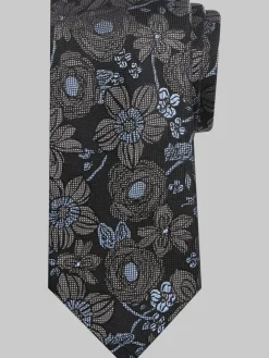 Ties-Awearness Kenneth Cole Narrow Pixel Floral Tie Black