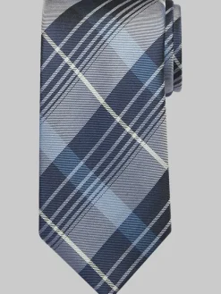 Ties-Awearness Kenneth Cole Narrow Plaid Silk Tie Charcoal