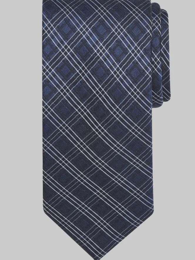 Ties-Joseph Abboud Narrow Plaid Tie Brown