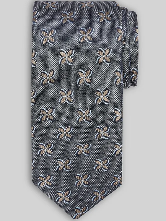 Ties-Joseph Abboud Narrow Spinning Pinwheel Tie Burgundy