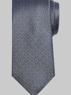Ties-Joseph Abboud Narrow Starry Geometric Silk Tie Gold
