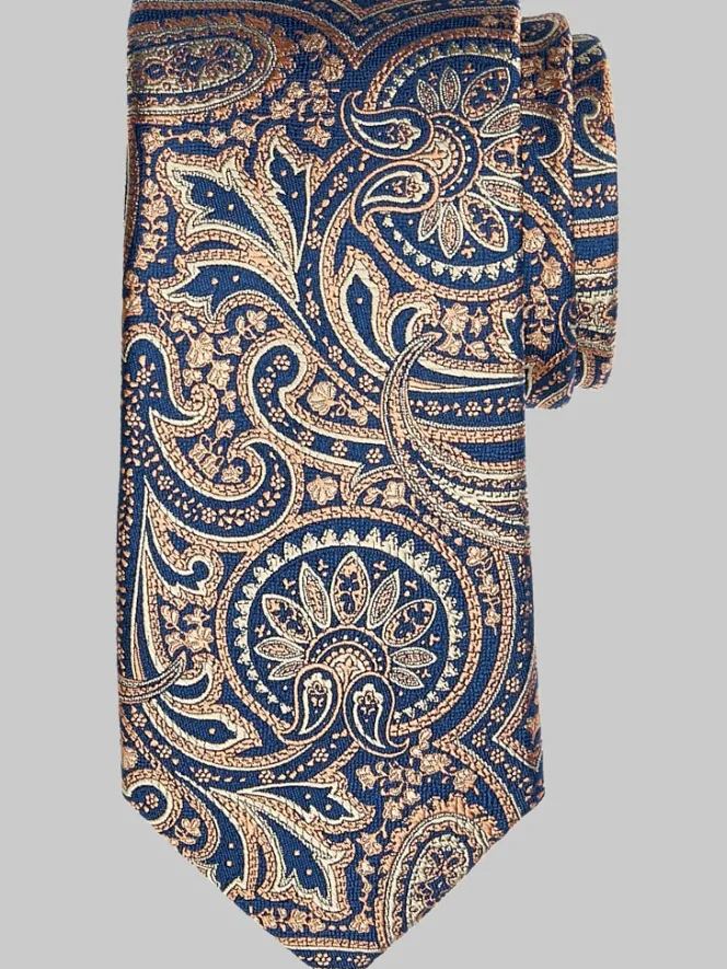 Ties-Joseph Abboud Narrow Tie Paisley Taupe