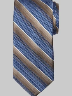 Ties-Pronto Uomo Narrow Tonal Diagonal Stripe Silk Tie Gold
