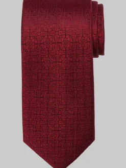 Ties-Pronto Uomo Narrow Tonal Medallion Tie Red