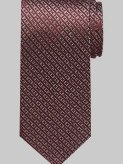 Ties-Pronto Uomo Narrow Woven Grid Silk Tie Blue/Charcoal