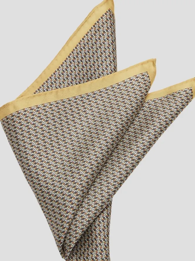 Pocket Squares-Pronto Uomo Octagon Silk Pocket Square Black
