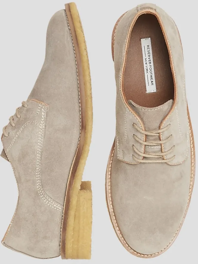 Oxfords|Dress & Formal Shoes-Reserved Footwear Octavious Suede Plain Toe Oxfords Taupe