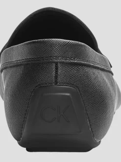 Loafers & Slip-ons-Calvin Klein Oliver Logo Gross Grain Drivers Black