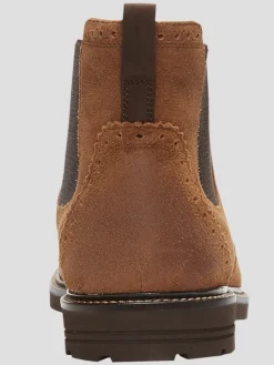 Boots-Nunn Bush Otis II Suede Plain Toe Chelsea Boots Tan
