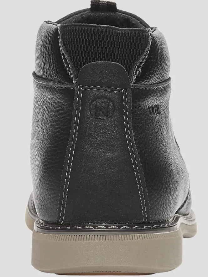 Boots-Nunn Bush Otto Leather Lace-up Plain Toe Chukka Boots Black