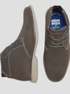 Boots-Nunn Bush Otto Suede Lace-up Plain Toe Chukka Boots Gray