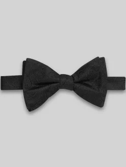 Bow Ties-Pronto Uomo Paisley Pre-Tied Bow Tie Black