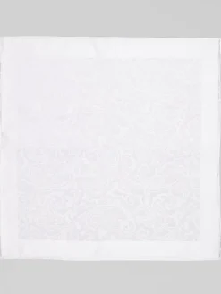 Formal Accessories|Pocket Squares-Joseph Abboud Paisley Tonal Pocket Square White