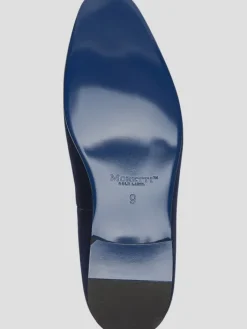 Loafers & Slip-ons|Dress & Formal Shoes-Moretti Peck Velvet Buckle Smoking Shoe Black