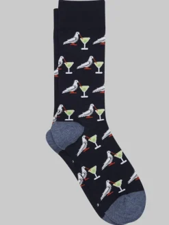Socks-Egara Pelican Martini Socks, 1-pair Navy