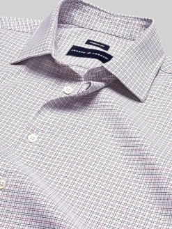 Patterned Dress Shirts|Designer Dress Shirts-Joseph Abboud Performance Small Plaid Dress Shirt Grey