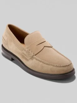 Loafers & Slip-ons-Cole Haan Pinch Prep Penny Loafers Birch Beige Suede