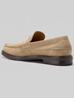 Loafers & Slip-ons-Cole Haan Pinch Prep Penny Loafers Birch Beige Suede