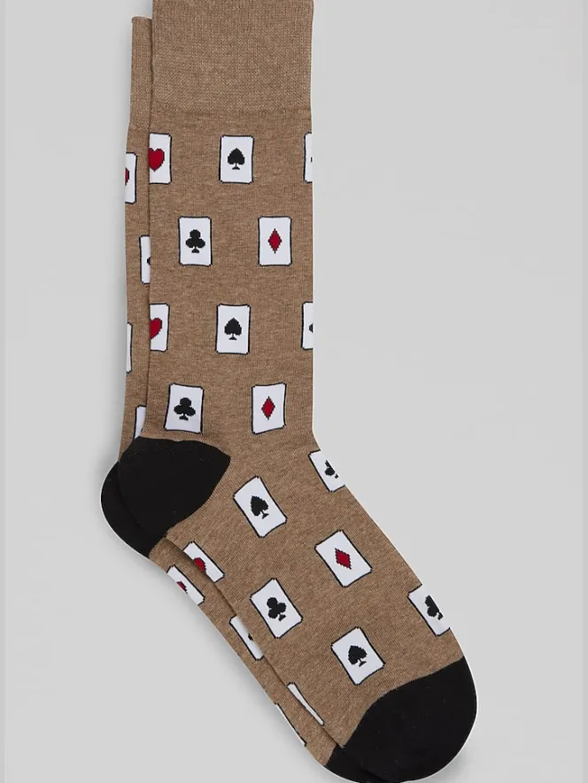 Socks-Egara Playing Card Socks Tan Heather