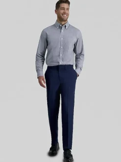 Patterned Dress Shirts|Designer Dress Shirts-Haggar Premium Comfort Classic Fit Check Dress Shirt Black Check